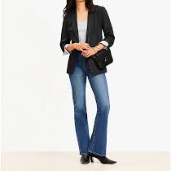 Loft Modern Flare High Rise Jeans Size 14 NWT Inseam 33.5" - Picture 6 of 15